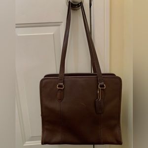 Coach 9872 mahogany brown satchel with two straps circa early 1990’s